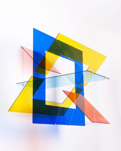Exempt II, 2011 | 58 x 58 x 58 cm | Glass and stainless steel cable