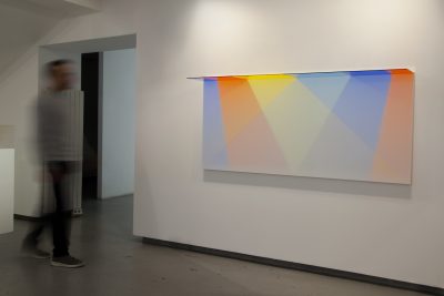 Binary V, 2016 | 80 x 180 x 30 cm | Acrylic, wood, white paint, aluminium and light