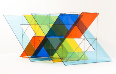Exempt III, 2012 | 30 x 60 x 40 cm | Glass and stainless steel cable